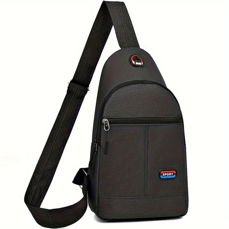 Men's Casual Nylon Crossbody Bag - Multi-Purpose, Sports and Travel Chest Bag with Tassel Detail