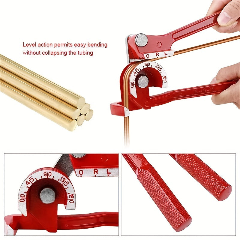 1PC3 in 1 Manual Pipe Bender | Metal Lever Tube Bending Pliers | 180 Degree Multi-Size 6-10mm Tube Bender | Copper Tube Mechanical Operation | Refrigeration and Plumbing Tools - No Electricity Required