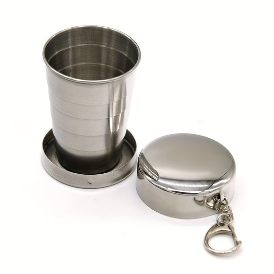 Irish Coffee Stainless Steel Folding Cup Set, Portable Travel Camping Tea Cup, Environmentally Friendly and Degradable, Reusable, Hand Wash Only - Retractable Design Cookware Cup