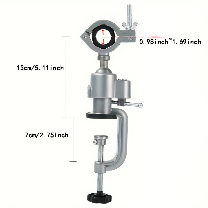 1-Piece Universal Multi-Purpose Stand - 360 Degree Rotatable, Adjustable Drill Clamp, Stand and Bracket - Perfect for Drills, Drill Presses and Handheld Drills