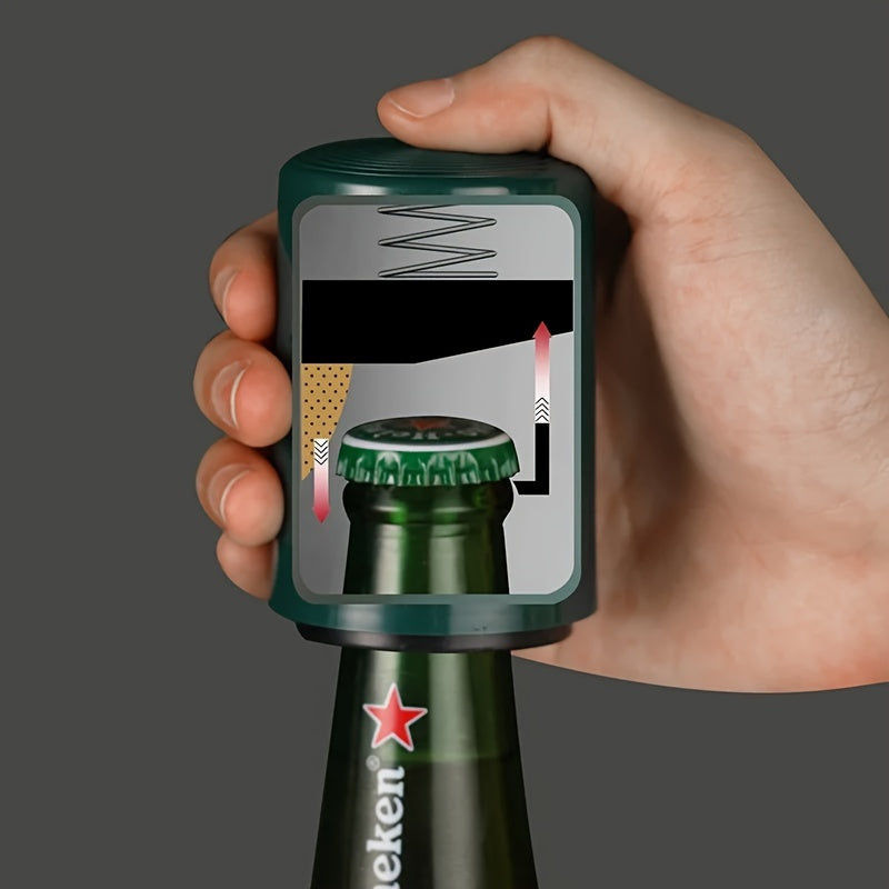 Easy-press stainless steel beer bottle opener - no residue, creative design, suitable for kitchen and restaurant