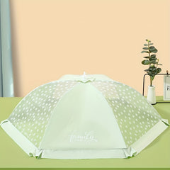 Family Fly Proof Dining Table & Vegetable Cover Large Capacity Circular Rectangular Foldable Design Durable Green Fabric with Mesh Ventilation Elastic Edges for Secure Fit Outdoor Picnic BBQ Insect Protection Insect Netting for Vegetables Kitchen P