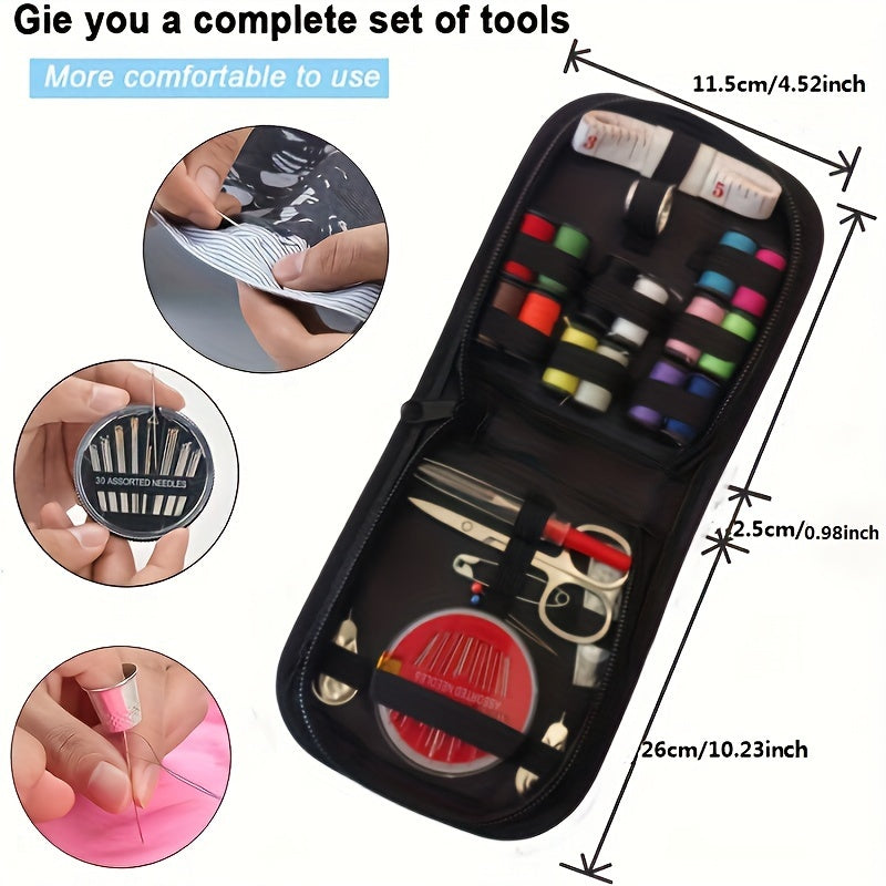 Multi-Purpose Sewing Kit - Portable Complete Sewing and Repairing Set with Thread, Needle, Scissors, Buttons and Accessories - Mixed Colors