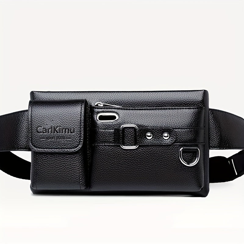 Men's waist bag, new large-capacity multifunctional messenger bag (puller direction random)