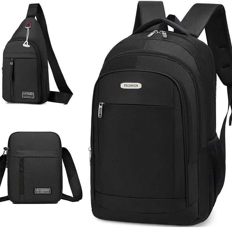 3pcs student trendy large capacity backpacks for junior high and high school campus leisure travel backpacks Colors sent randomly