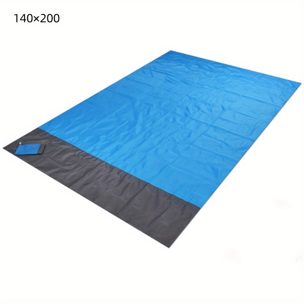 Extra Durable Waterproof Beach Mat - Sand and Moisture Resistant, Easy Clean Polyester Blend, 55" x 80" / Includes Stakes and Carabiners, Great for Camping, Picnics and Outdoor Adventures Blue / 140.0*200.0cm