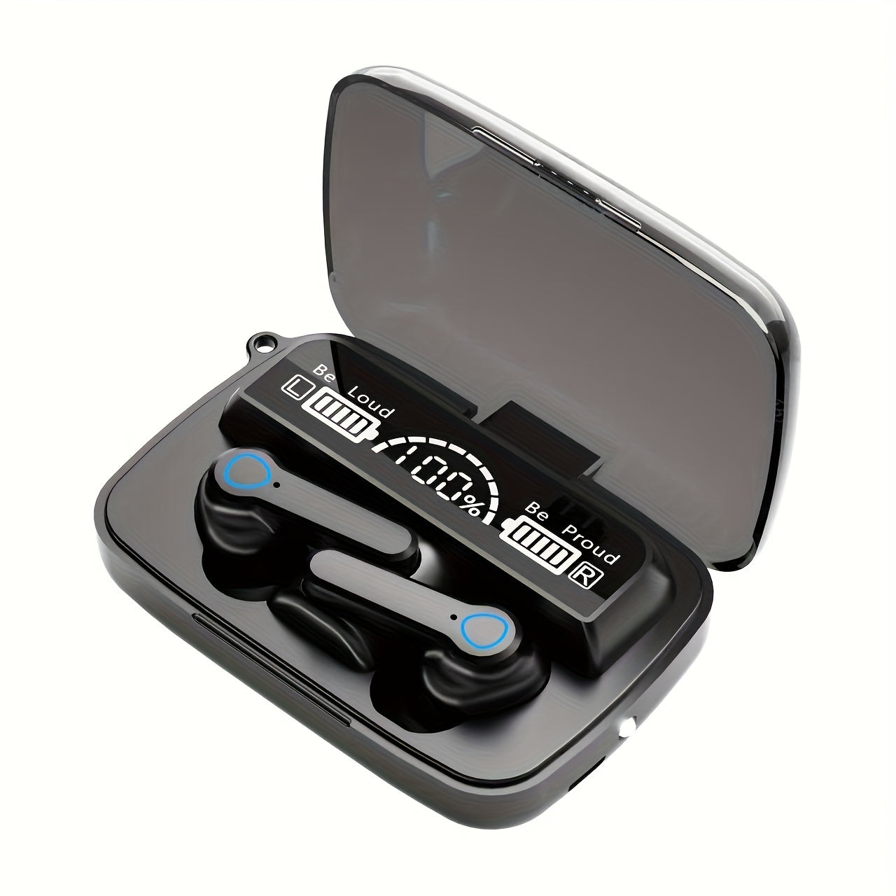 Wireless earbuds, sports earphones with emergency charger box, LED power display, built-in microphone, HIFI sound quality, portable charging box for mobile phone