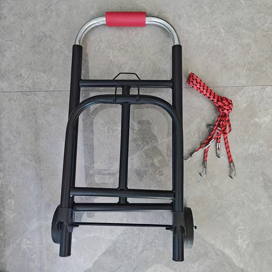 Heavy duty folding trolley with comfortable sponge handle, multifunctional iron luggage trolley with rubber wheels, portable fast handling and moving trolley for goods and appliances