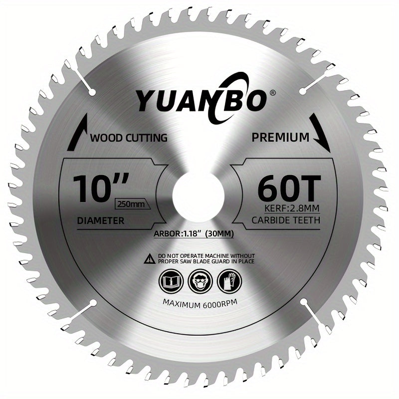 1pc 250mm*30mm circular saw blade, fast cutting, suitable for softwood and hardwood, blockboard and particleboard