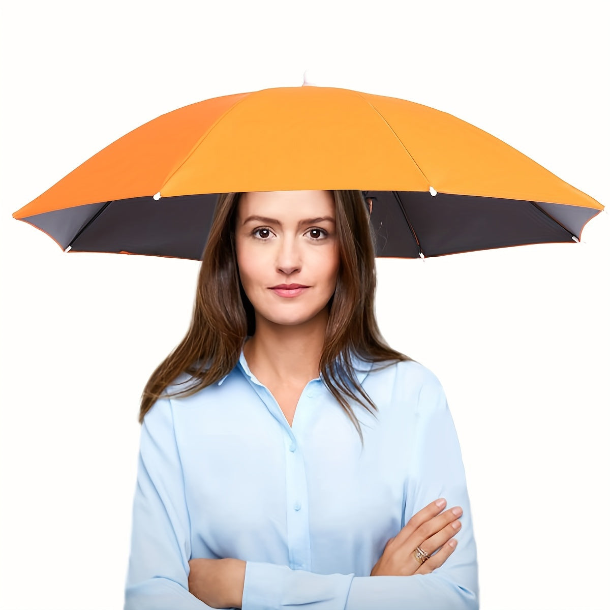 Foldable large umbrella hat, UV protection unisex outdoor rain hat, essential for sun protection and fishing, waterproof canopy, durable design
