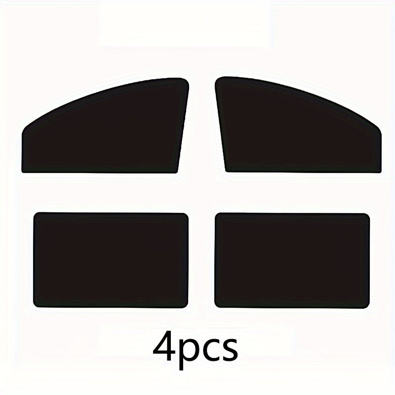 4-Piece Magnetic Car Sun Visor Set - Thick Mesh Side Window Visors, Heat Insulation, UV Protection, Fits Most Vehicles