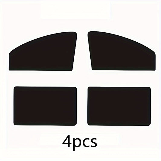 4-Piece Magnetic Car Sun Visor Set - Thick Mesh Side Window Visors, Heat Insulation, UV Protection, Fits Most Vehicles