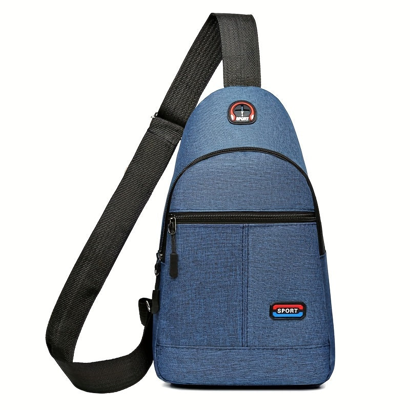 Men's Casual Nylon Crossbody Bag - Multi-Purpose, Sports and Travel Chest Bag with Tassel Detail
