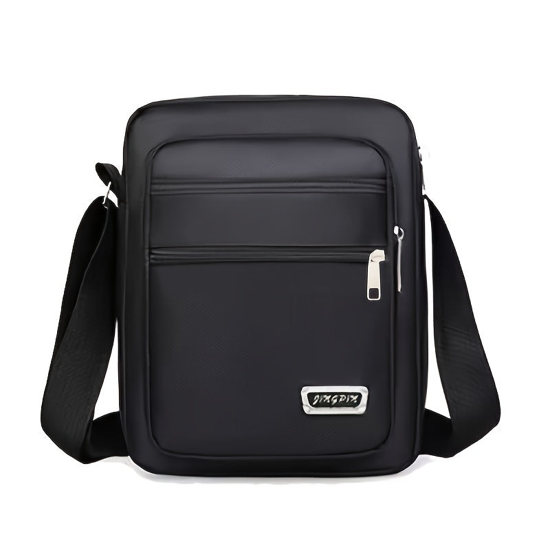 Men's Casual Nylon Crossbody Bag - Adjustable Shoulder Strap, Tassel Detail, Black - Perfect for Daily Commuting and Sports