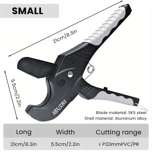 1pcAIRAJ Heavy Duty Ratchet PVC Pipe Cutter: Suitable for PVC, PPR, PE, PEX, Plastic