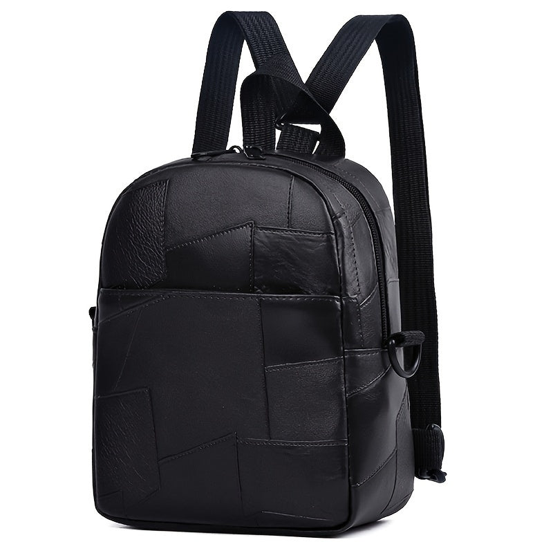 Stylish black faux leather backpack - Versatile and lightweight with adjustable shoulder straps for a casual style for women
