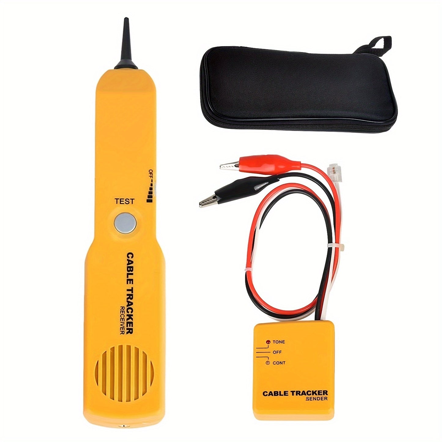 Line Tracer, Cable Finder Tone Generator Probe Tracer, Anti-interference Multifunction Finder, Tone Transmitter and Probe Set with RJ11 Plug and Storage Bag, Network Cable Continuity Tester (without Batteries)