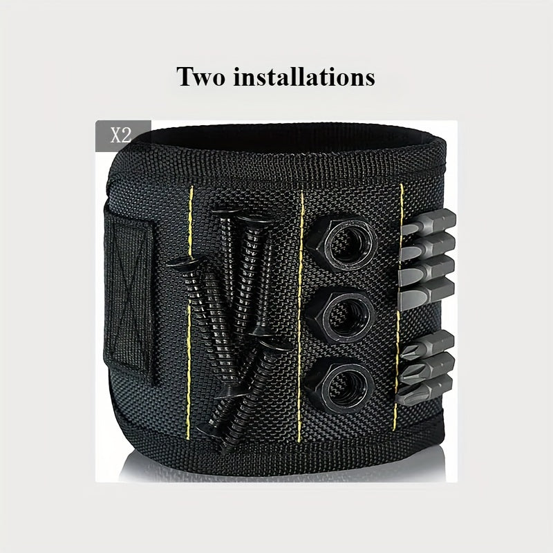 1pc Mighty Magnetic Tool Wristband - Super Strong Neodymium Magnets Hold Nails, Screws, & Tools Securely - Durable Work Essential for Hands-Free Convenience