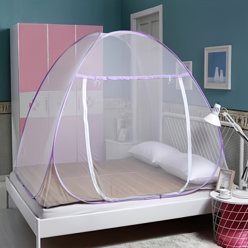 150cm/59" x 200cm/78.74" Pop-up mosquito net tent: portable, double door zipper, independent from bed, suitable for bedroom