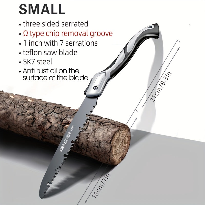 AIRAJ Folding Saw Carpenter Folding Hacksaw Multi-function Cutting Wood Sharp Camping Garden Logging Saw Tree Cutter Hand Tool
