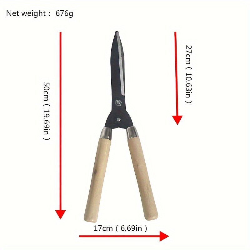 Garden Pruning Shears, 1-Pack, Contemporary Style, Comfort Grip Wooden Handle, Carbon Steel Blade, Professional Grade Landscaping and Lawn Care Scissors for Pruning and Shaping Plants