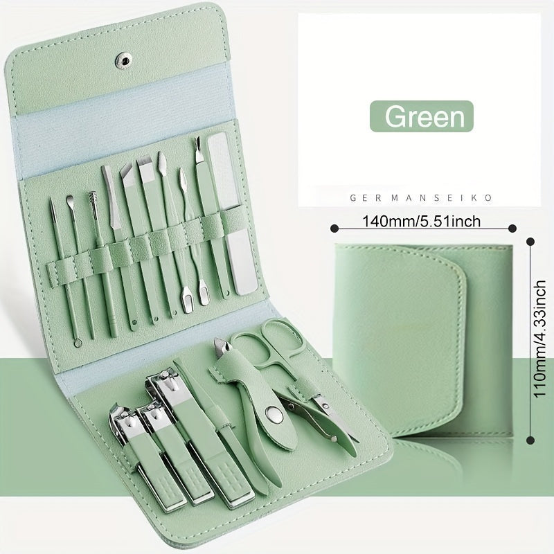 Professional Nail Care Set - Complete manicure and pedicure tool set with portable travel case, cuticle nippers, cutter and trimmer for touch-ups at home or on the go - Great for travel and salon-quality results