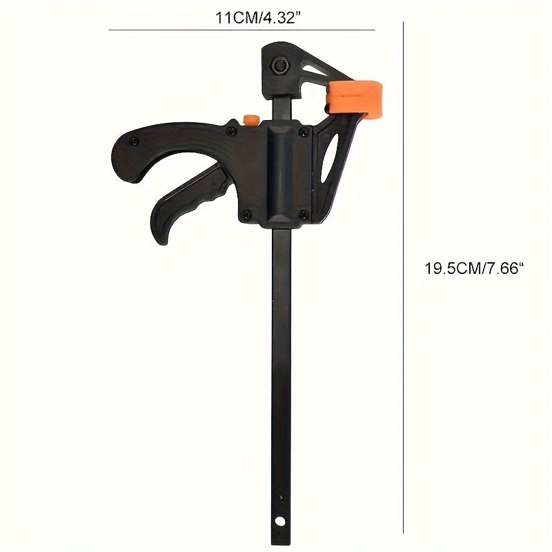 Set of 6 Quick Release F-Clamps - 4" Adjustable Ratchet Bar for Woodworking, Metal Construction, Pre-Assembled Easy Grip Woodworking Hand Tools 6 Pack