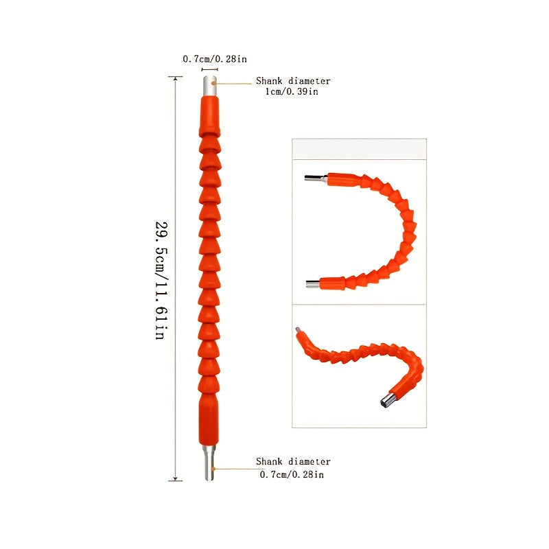 1-piece orange drill flexible shaft adapter - Sturdy universal joint for tight spaces - Multifunctional screwdriver extension bracket with safety connecting rod