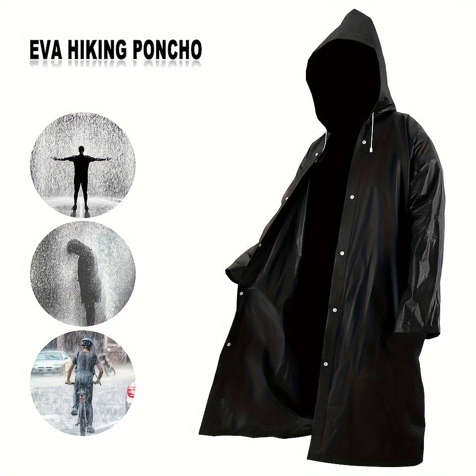 Waterproof Explorer Raincoat - Durable, Windproof, Quick Drying, Breathable, Lightweight with Hood for Ultimate Outdoor Protection - Ideal for Hiking, Fishing, Mountaineering and Camping, Black