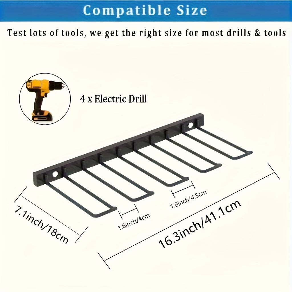 1PC 1 tier power tool organizer - wall mount drill holder, garage tool display, storage rack, and organizer for efficient tool management