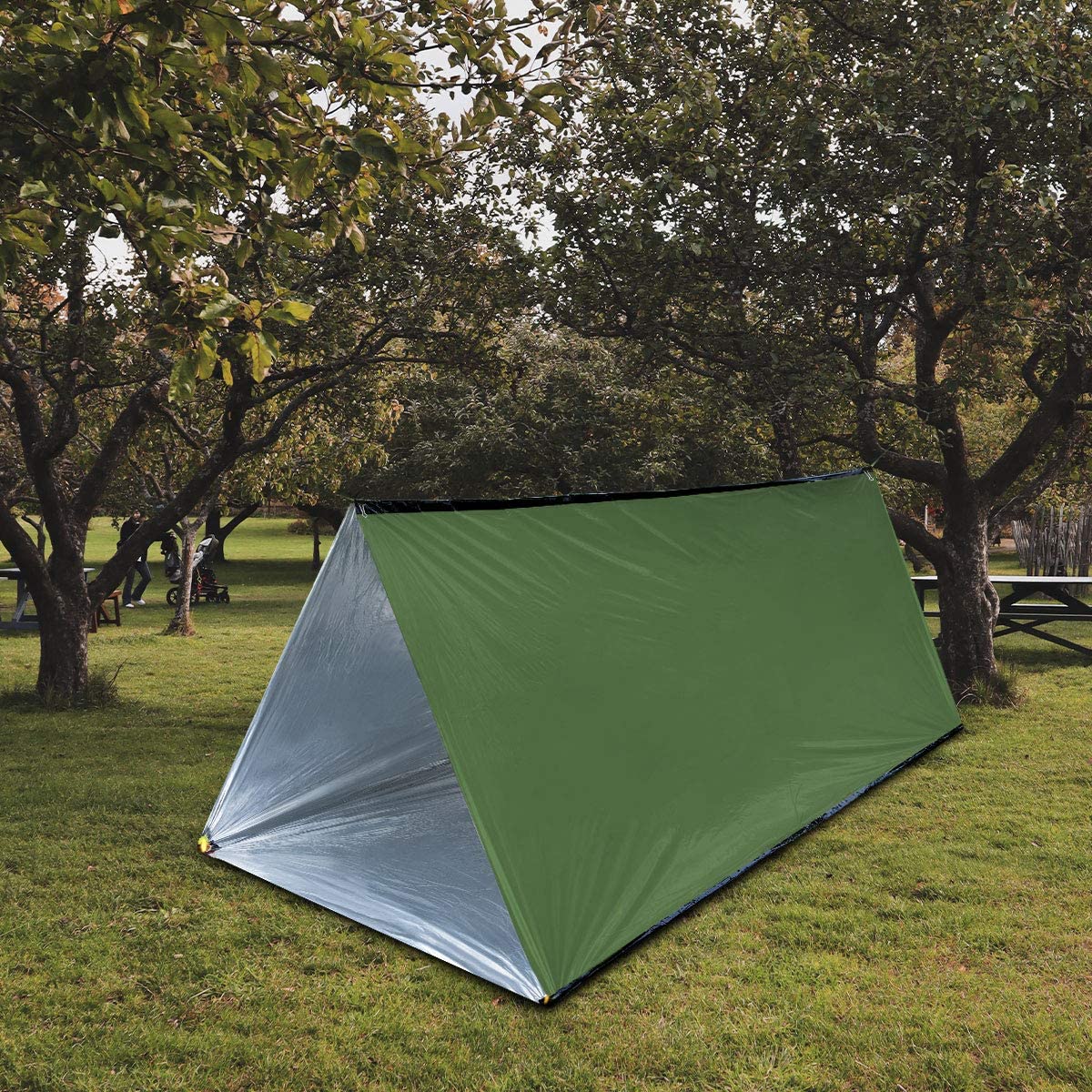 Portable First Aid Tent for 2 People - Waterproof, Windproof, Warm Emergency Shelter with Mylar Blanket - Great for Outdoor Camping and Emergencies