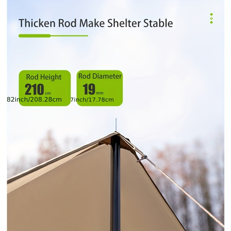Portable Travel Picnic Sunshade - Waterproof and UV-resistant, Silver-coated fabric, Thickened poles, 82 inches high, Square eaves design, UPF>50, PU1000 - Great for camping, outdoor activities and family gatherings  300*292cm with accessories
