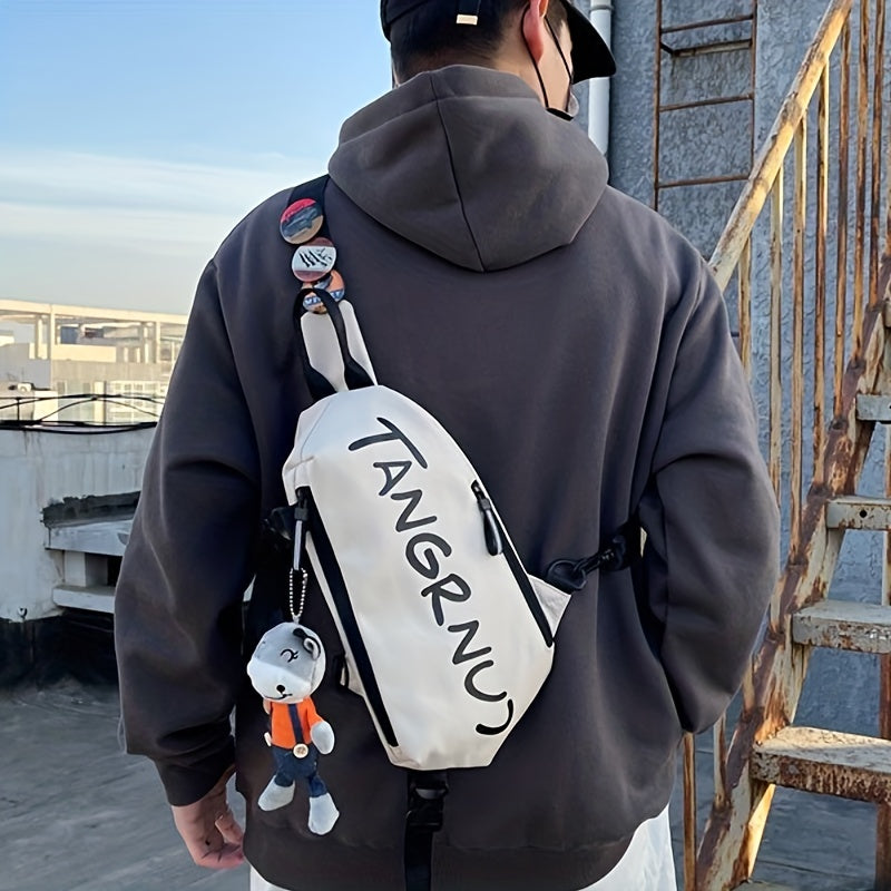 Men's trendy waterproof crossbody chest bag outdoor shoulder bag student bag mobile phone bag multifunctional crossbody bag