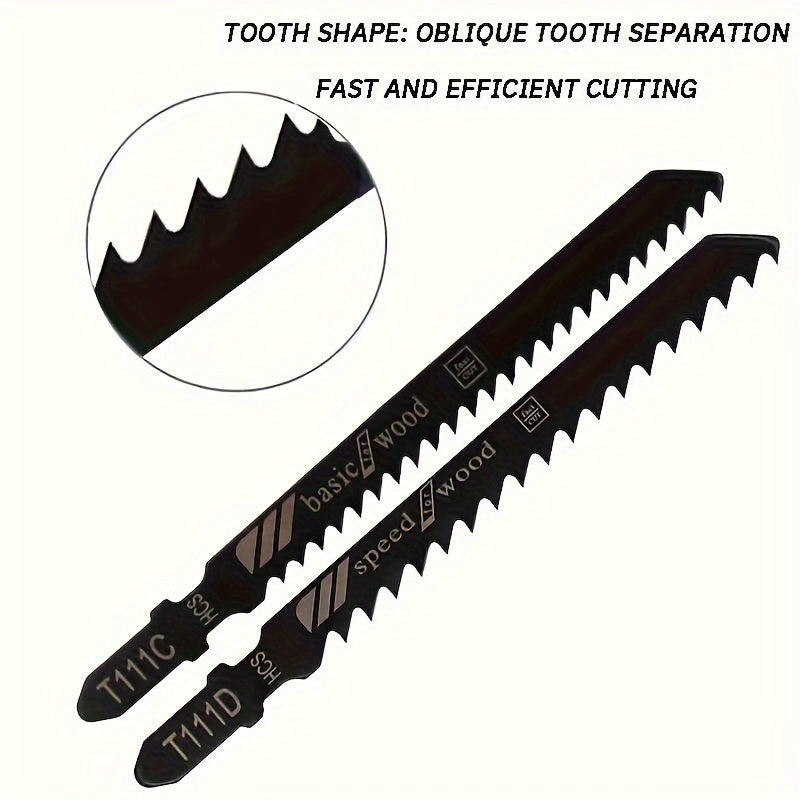 10pcs Jigsaw Blade Set - Fine & Coarse Teeth For Wood, Metal, Plastic - Prevents Edge Collapse & Explosion