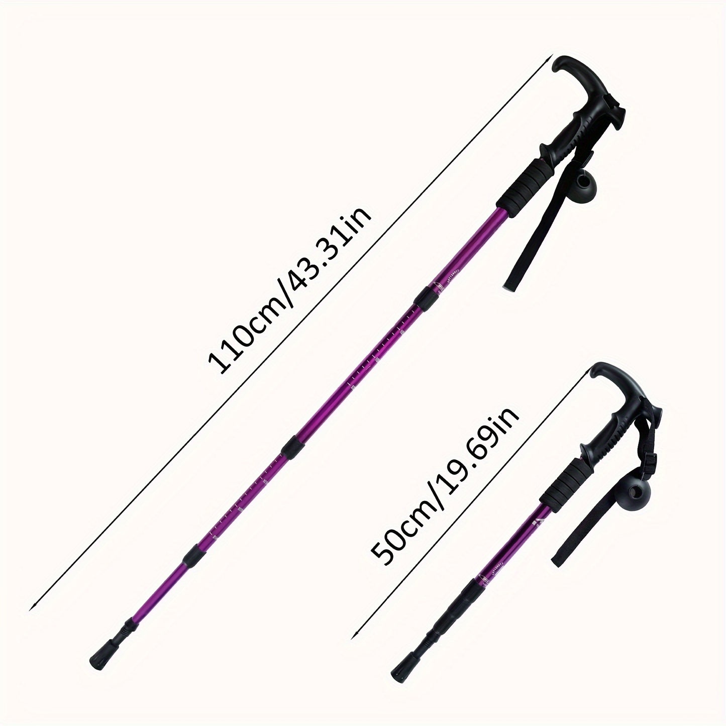 Outdoor travel walking stick retractable four-section elderly trekking stick aluminum alloy hiking stick 4 mountaineering buckles
