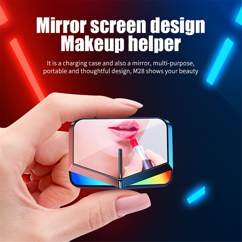 Tws Low Latency Gaming Earbuds HiFi Stereo, LED Charging Box, Touch Volume Control High Fidelity Wireless Headphones with RGB Effect, Noise Cancelling Microphone, Fast Charging Earphones