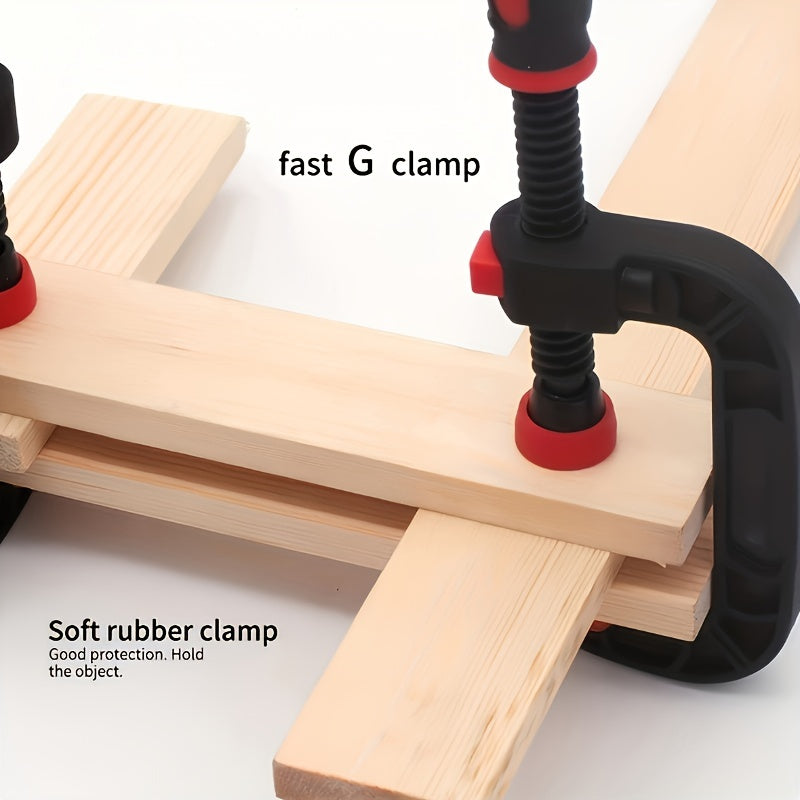 2-Pack 7-Inch Heavy Duty Plastic Quick Clamp Horizontal Fixing Clips, Rust-Resistant, No Assembly Required, with Spring Release, for Woodworking and Crafts