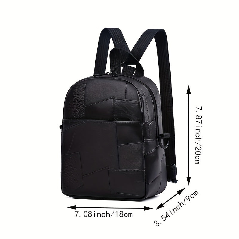 Stylish black faux leather backpack - Versatile and lightweight with adjustable shoulder straps for a casual style for women