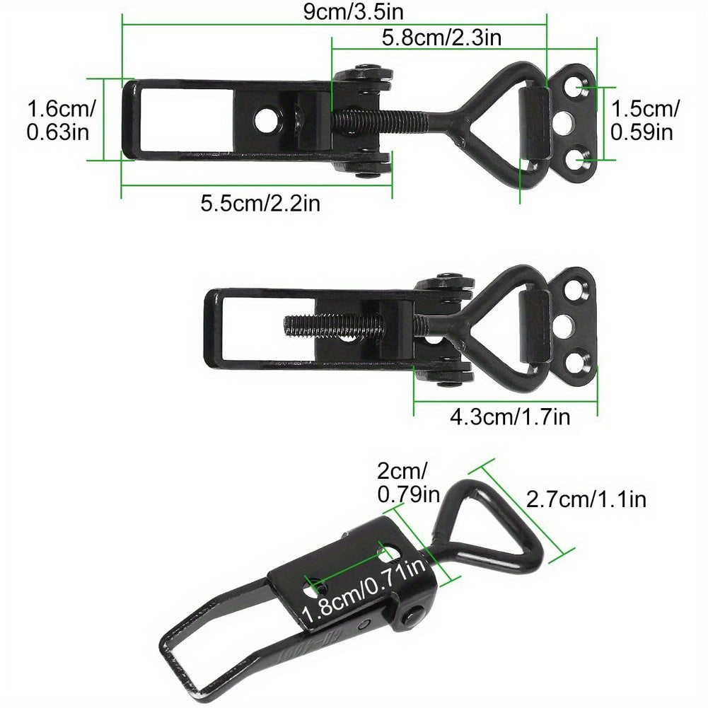 4Pcs Heavy Duty Iron Toggle Clamps Adjustable Lever Lock Safe