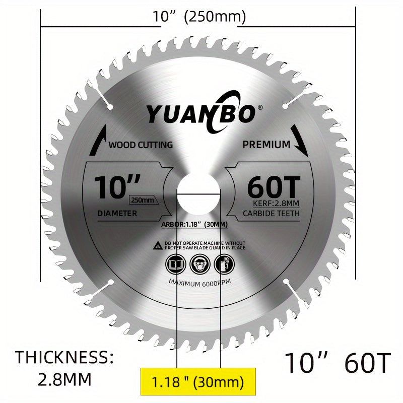 1pc 250mm*30mm circular saw blade, fast cutting, suitable for softwood and hardwood, blockboard and particleboard