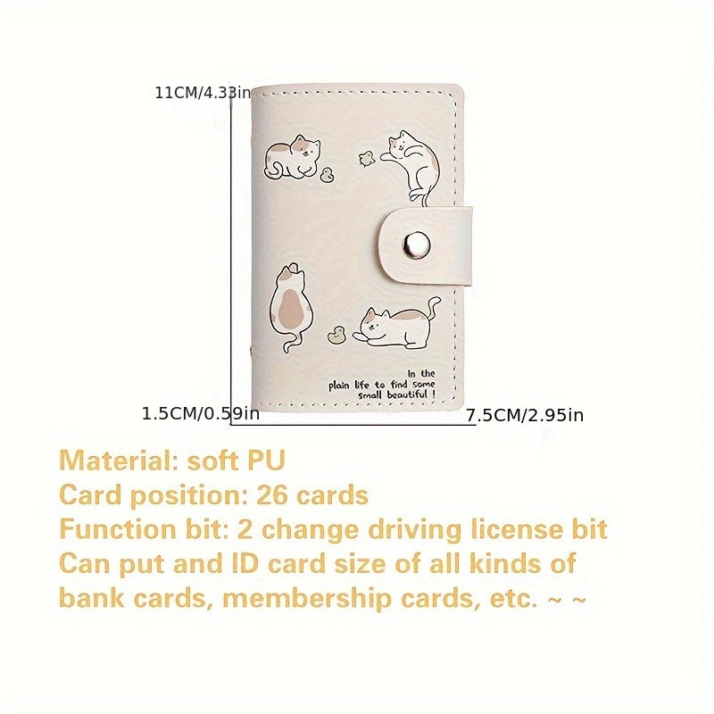 1PC Cute cat cartoon pattern card holder multi-card slot card box