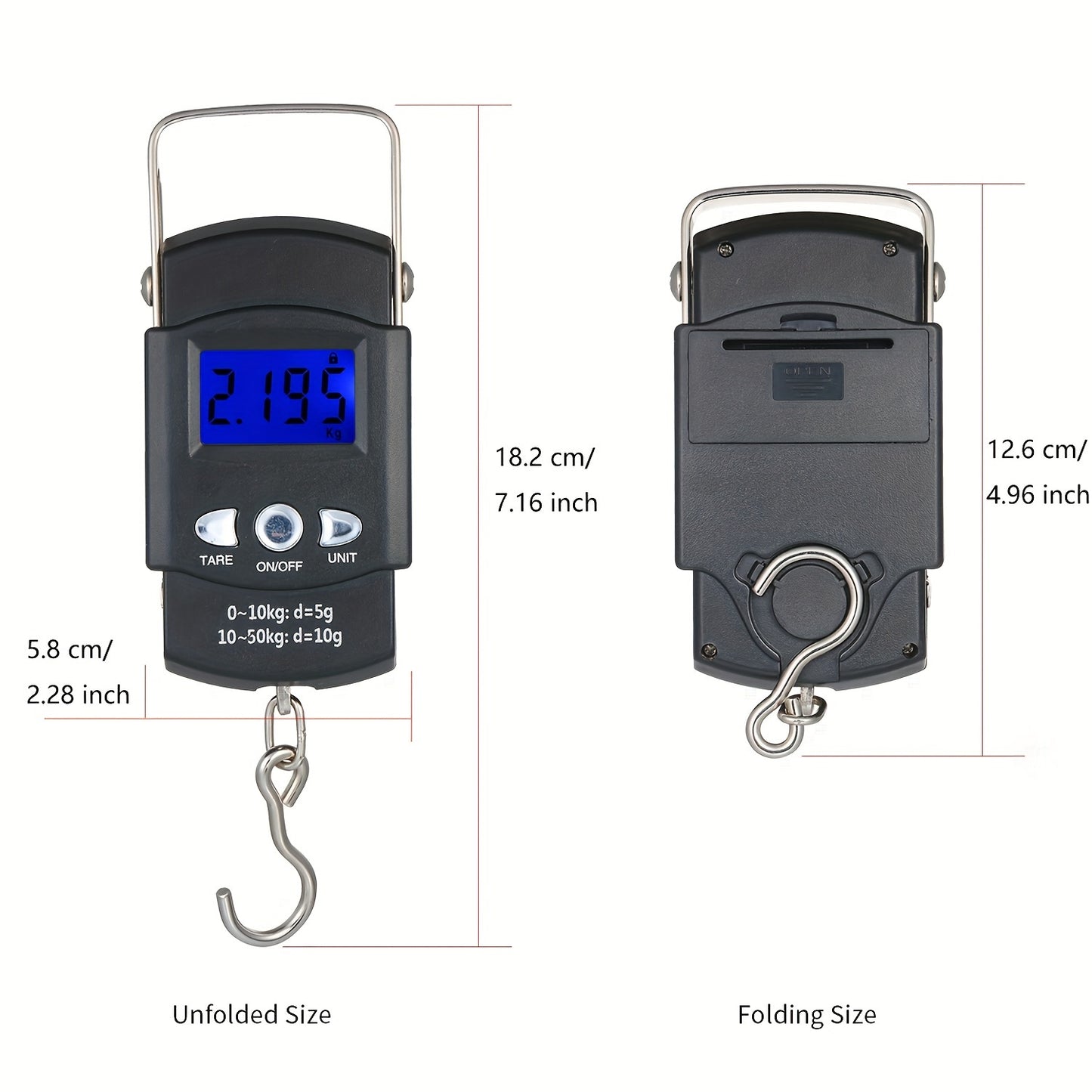 1 Piece Portable Electronic Luggage Scale, Home Travel Luggage Scale, Digital Handheld Luggage Hanging Luggage Scale, Mini Portable Electronic Scale, Travel Essentials, Kitchen Scale, Maximum Loading 49.9KG
