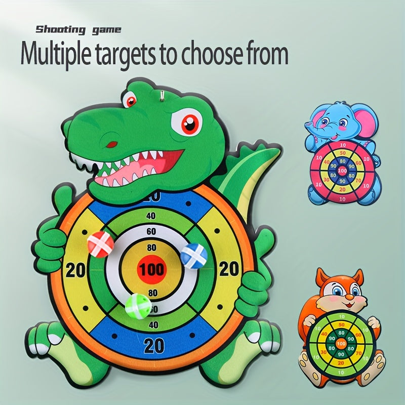 Dinosaur ball gun Squirrel sticky ball toy Hang on the wall Bow and arrow throwing disc Sticky ball toy