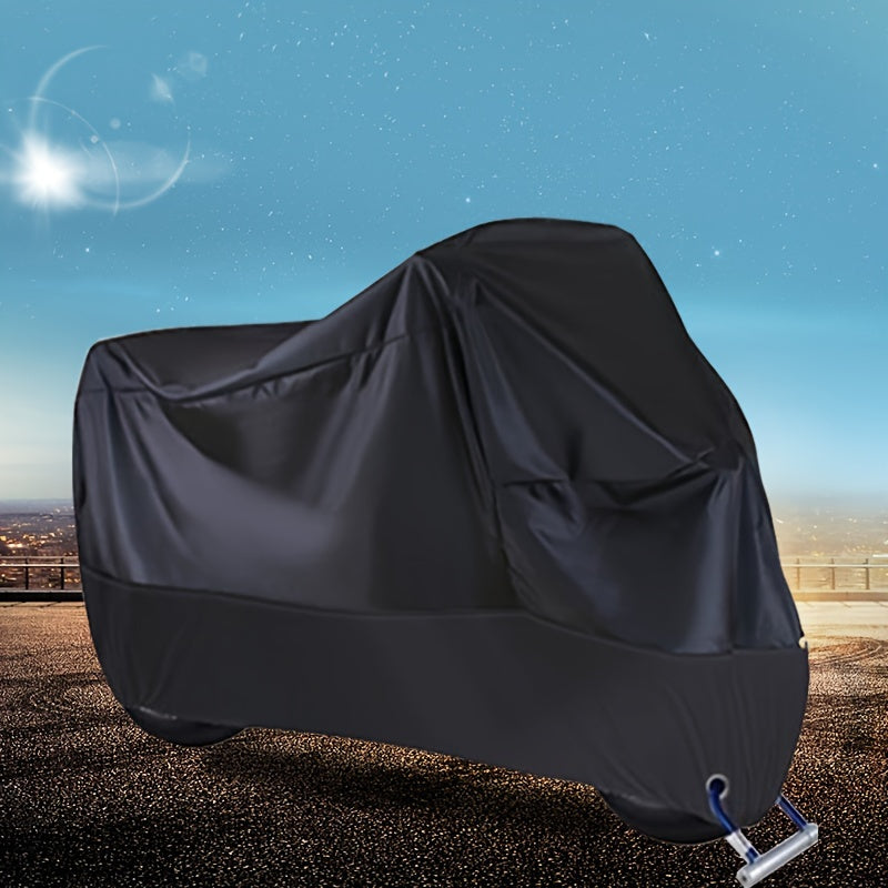 1 set of black thickened plus size motorcycle cover motorcycle sunscreen rainproof dust cover bicycle can also be used as outdoor car cover