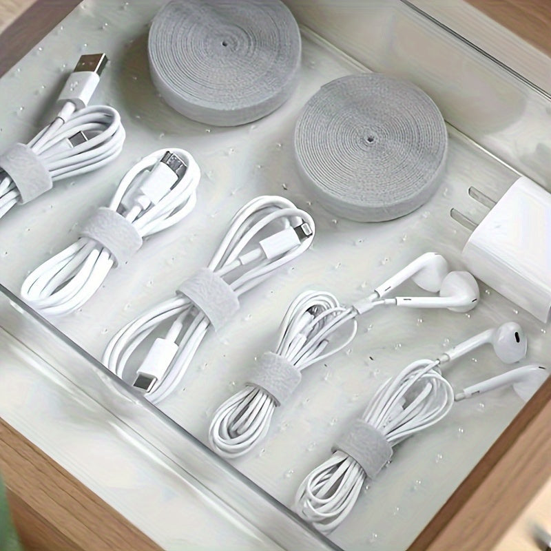 1pc Adjustable and Reusable Nylon Cable Ties Self-Adhesive Wire Organizer 1x100cm