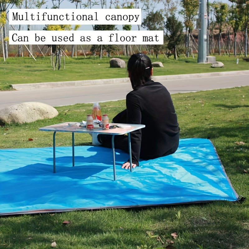 Outdoor Camping Portable Canopy, Diamond Shaped Silver Plated Gazebo Sun and Rain Protection Awning