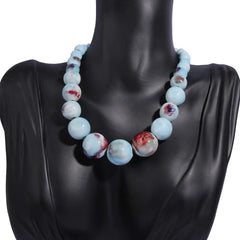 1pc Bohemian Handcrafted Ceramic Bead Necklace for Women Ethnic Style Weave Pendant Versatile for Vacation and Festive Occasions All Season Accessory