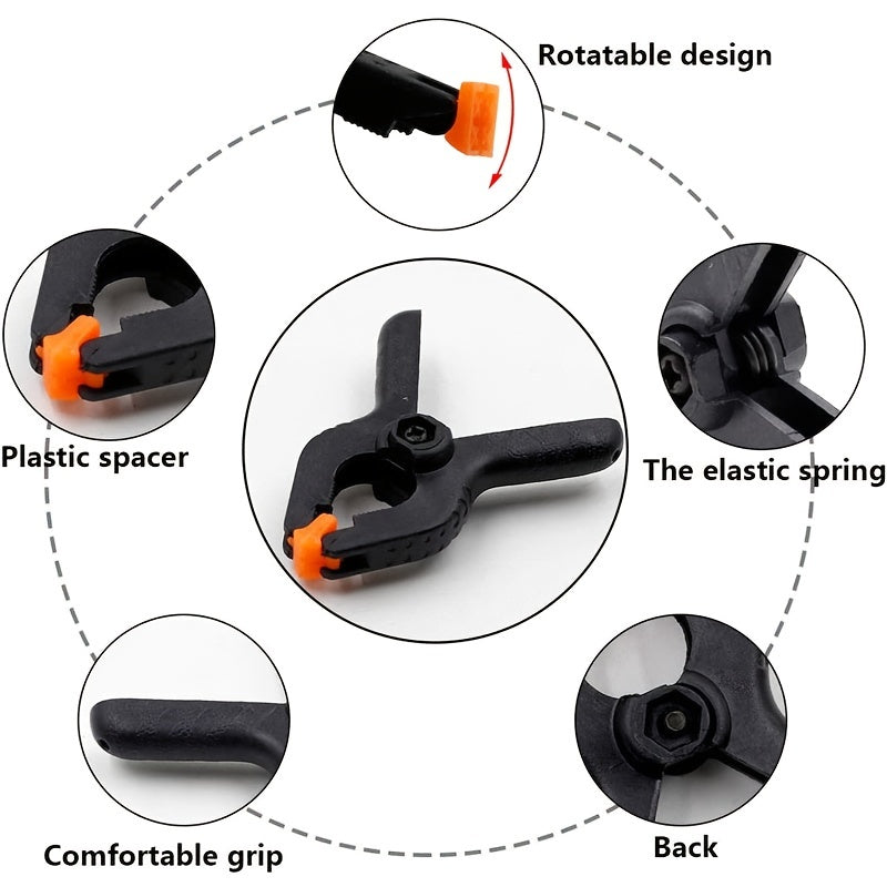 12pcs Spring Clips, 2" Small Backdrop Clips, Heavy Duty Plastic Clips, Spring Clips for Crafts, Backdrop Holders, Woodworking, Photography Studio