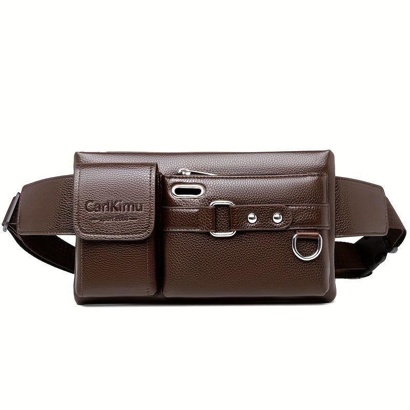 Men's waist bag, new large-capacity multifunctional messenger bag (puller direction random)