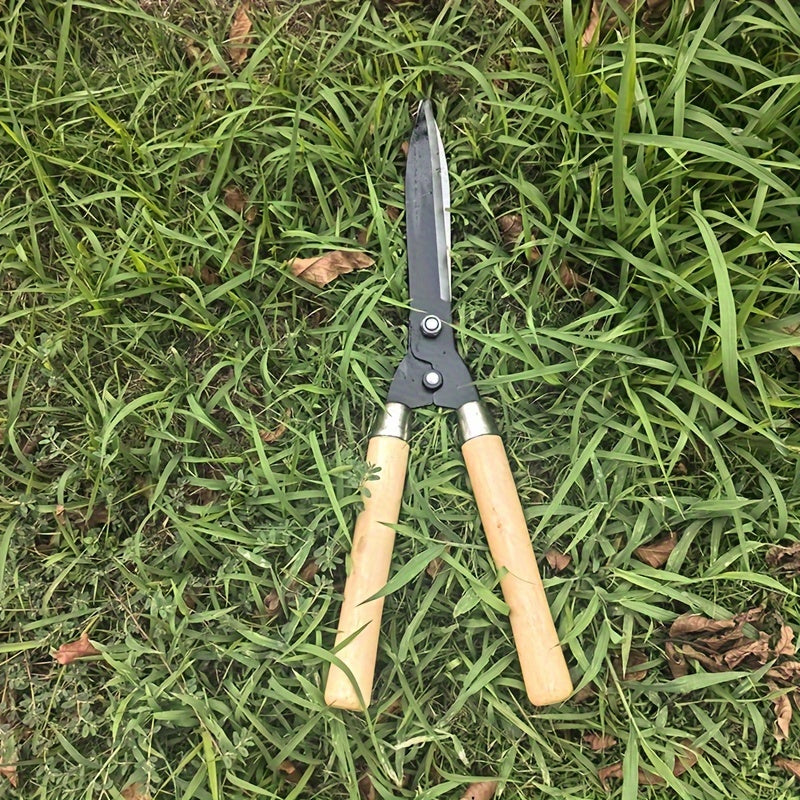 Garden Pruning Shears, 1-Pack, Contemporary Style, Comfort Grip Wooden Handle, Carbon Steel Blade, Professional Grade Landscaping and Lawn Care Scissors for Pruning and Shaping Plants